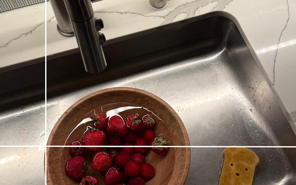 water on strawberries