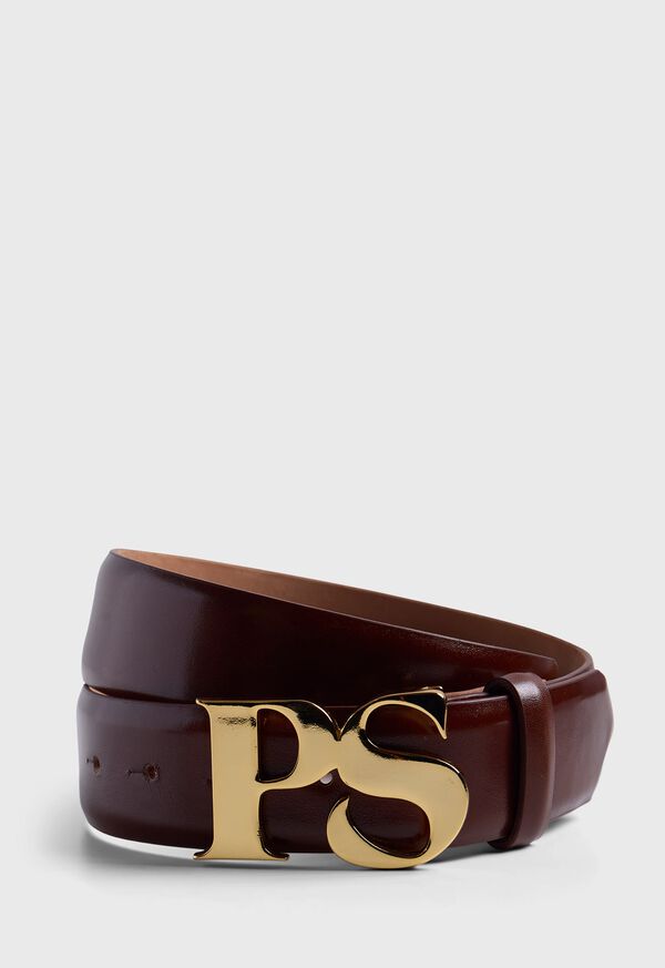 Image of PS BRASS LOGO LEATHER BELT