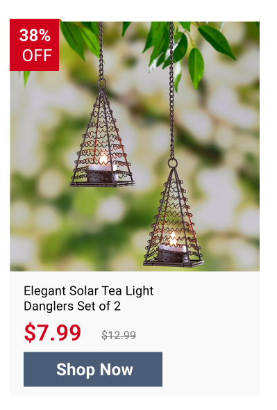 Elegant Solar Tea Light Danglers Set of 2