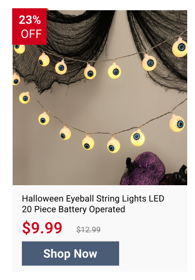 Halloween Eyeball String Lights LED 20 Piece Battery Operated