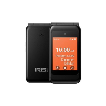 Consumer Cellular Iris Easy Flip Phone 8GB Steel Gray - Unlocked Flip Cell