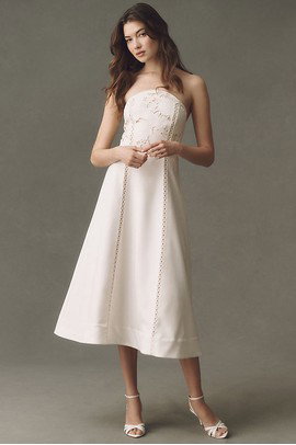 BHLDN Cutwork Strapless Maxi Dress