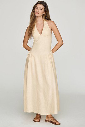 Faithfull La Cala 100% Linen Maxi Dress