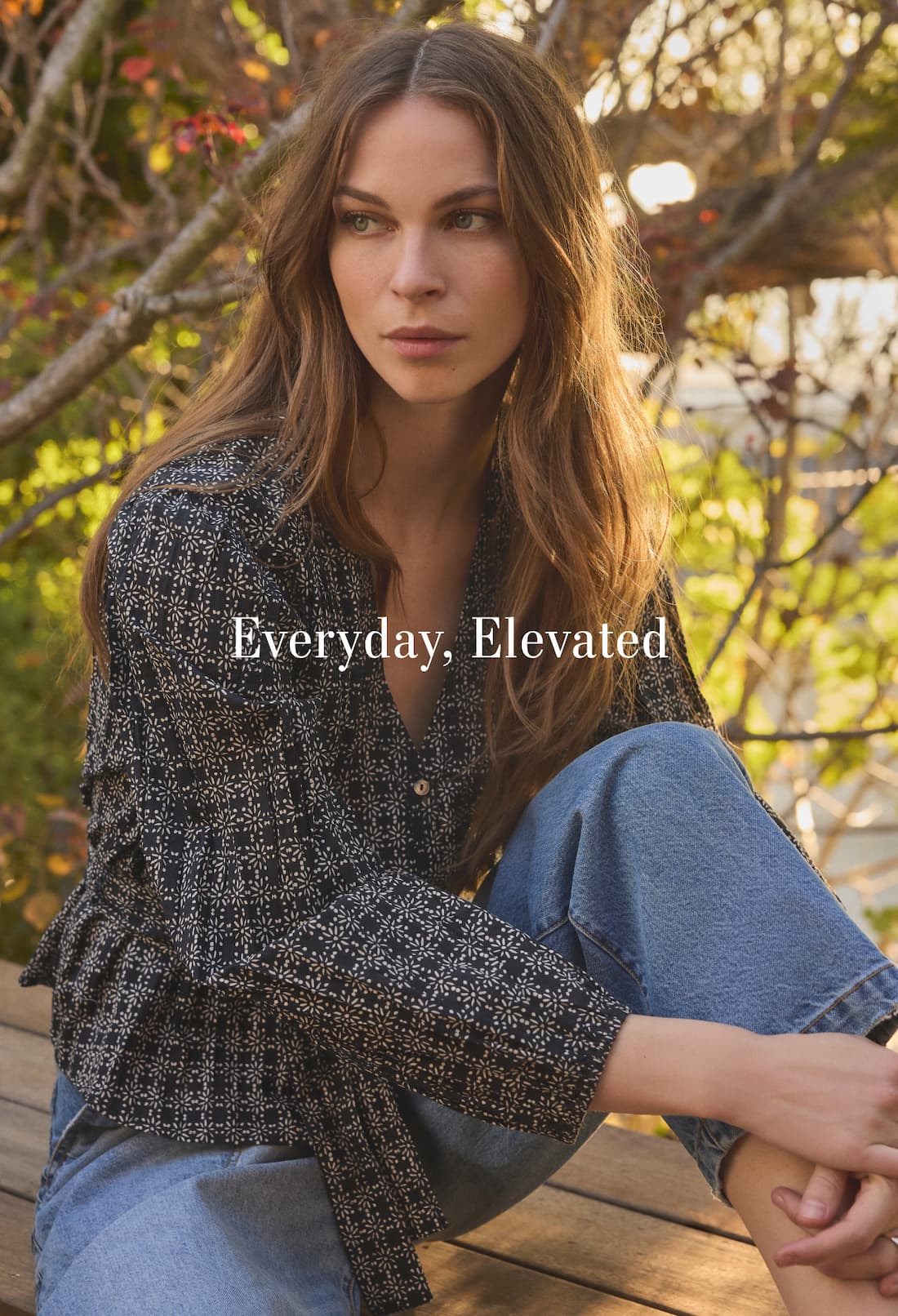 Image of model wearing Imani Blouse in Multi. Everyday, Elevated