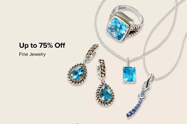 Up to 75% off fine jewelry. Shop now. Various pieces of jewelry.
