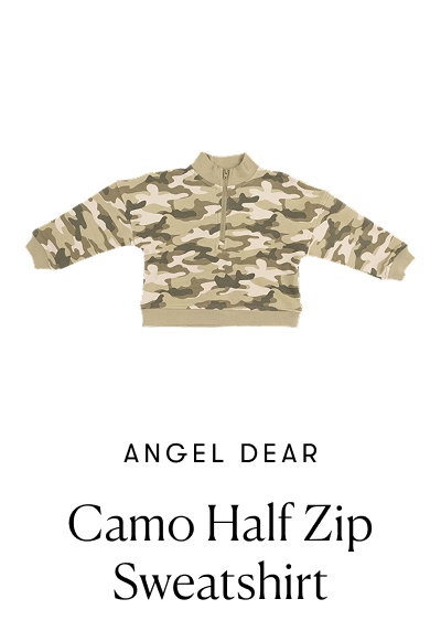 Angel Dear: Camo Half Zip Sweatshirt