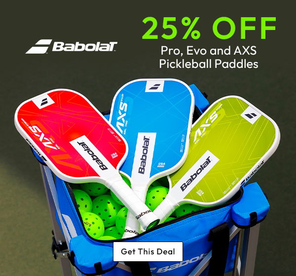 Babolat (logo) 25% Off Pro, Evo and AXS Pickleball Paddles | Get This Deal