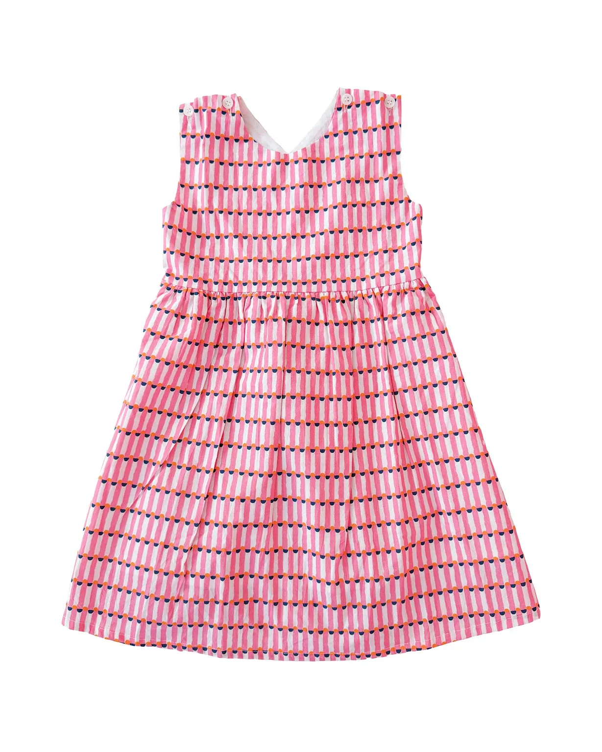 Image of Pink Block Print Dress- FINAL SALE