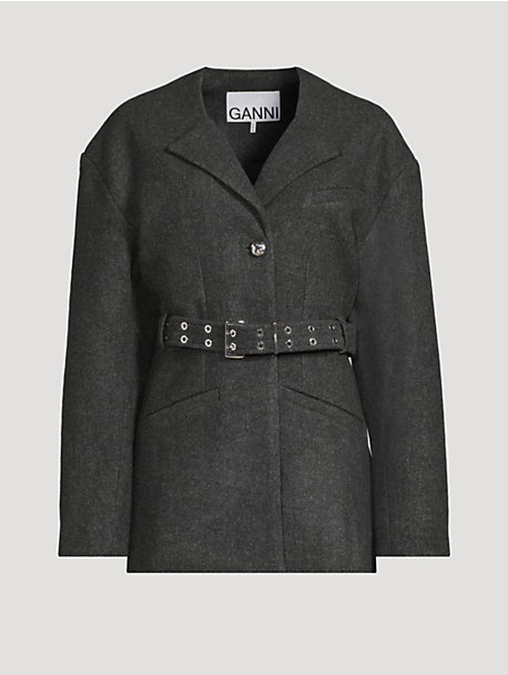 Peacoat Wool Blend Jacket
