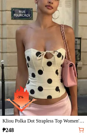 Kliou Polka Dot Strapless Top...