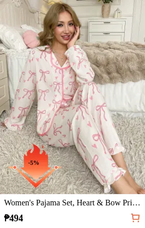Women s Pajama Set Heart & Bow...
