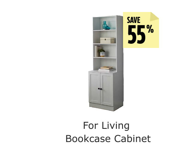 Save 55%. For Living Bookcase Cabinet.