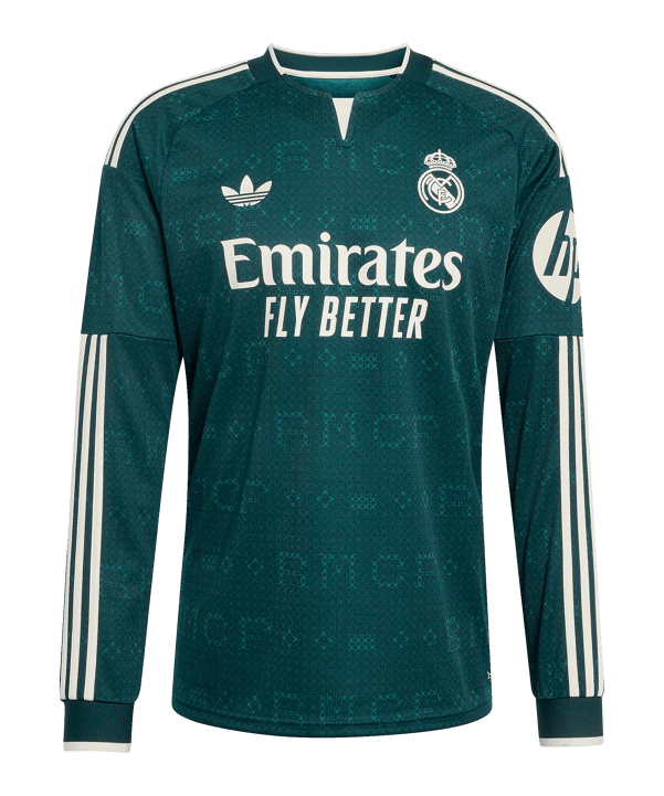 adidas Real Madrid Trikot Langarm Away 2026/2027 Grün