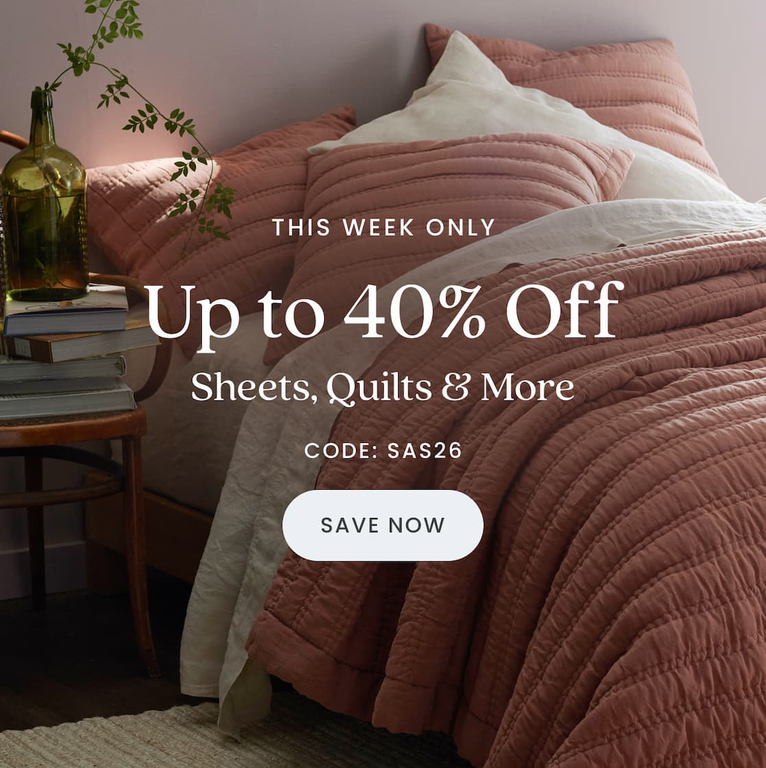 Up to 40% Off Sheets, Quilts & More