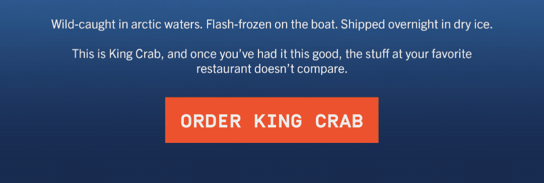 King Crab getting butter dipped 