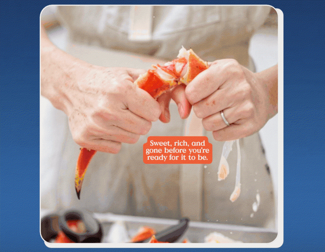 King Crab getting butter dipped 