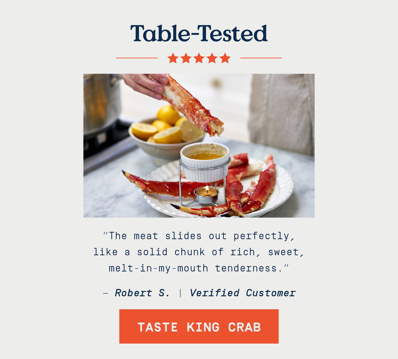 King Crab Legs testimonial