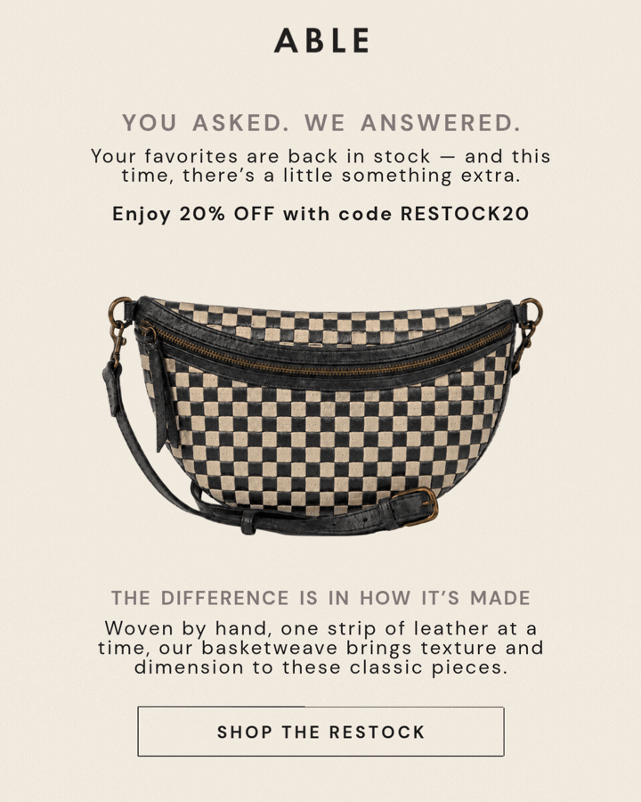 Black/Tan basketweave favorite styles have been restocked and are 20% off for a limited time with code RESTOCK20. Shop the restock.