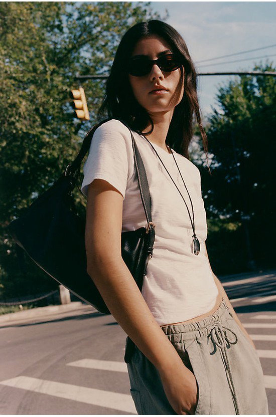 Pilcro Bennie Cotton Slim Crew Neck Tee