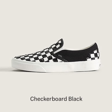 Black Classic Slip-On Checkerboard Shoe