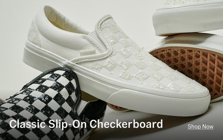 White Classic Slip-On Checkerboard Shoe