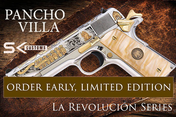 SK CUSTOMS COLT 1911 38sup PANCHO VILLA CENTENARIO STAINLESS ONE of 300