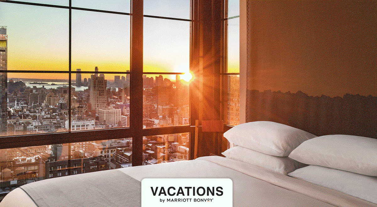 Animation of New York and California Marriott Bonvoy properties.