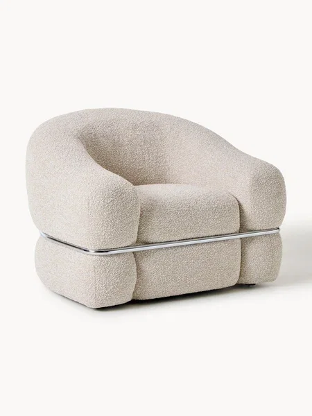Sillón en tejido bouclé Wilma