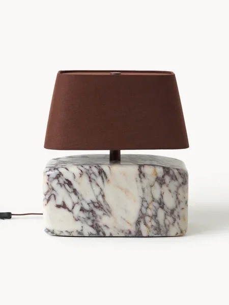 Lámpara de mesa con base de mármol Calacatta Viola Maleo