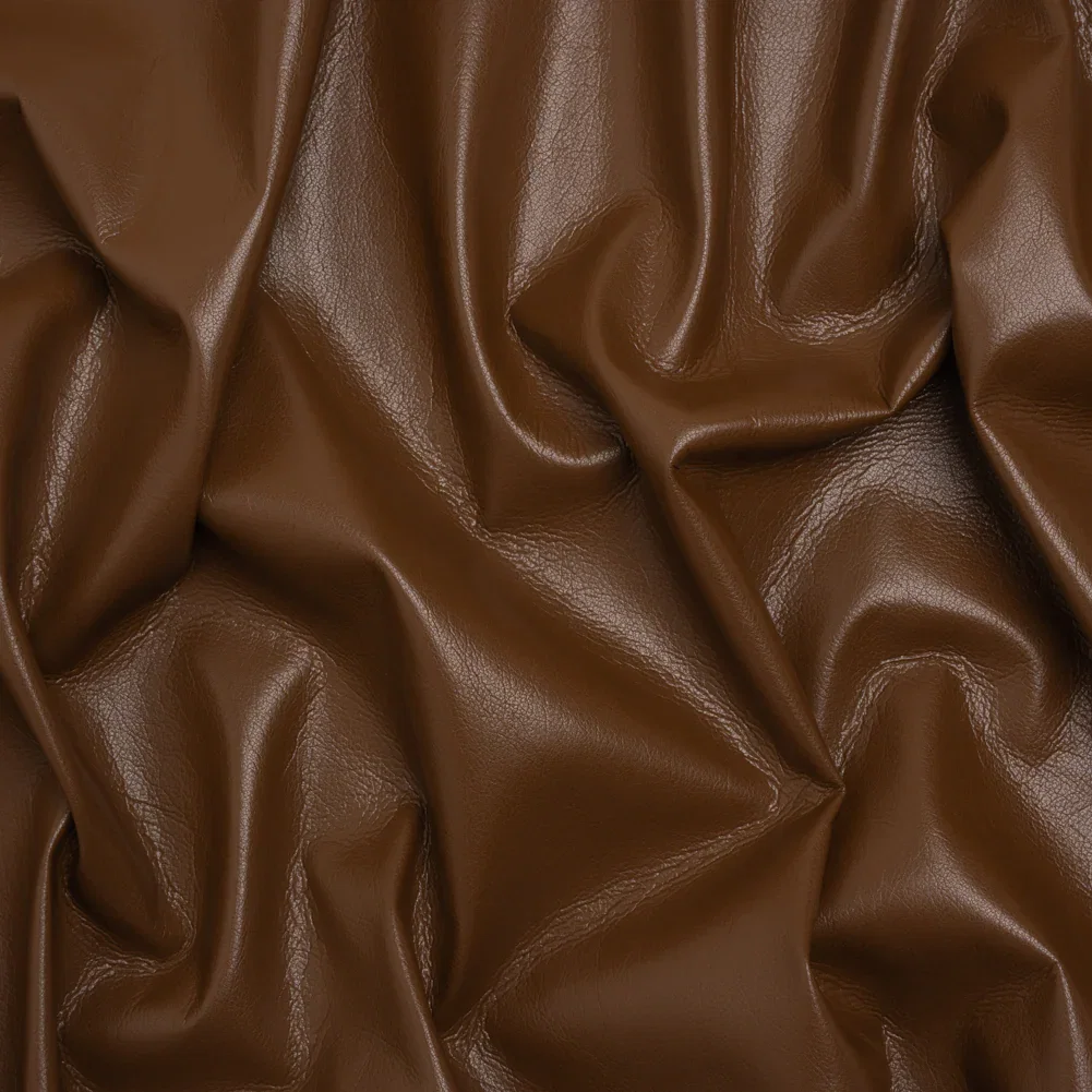 Image of Buttery Faux Leather with Brushed Suede-like Backing - Brown - Veronica Collection