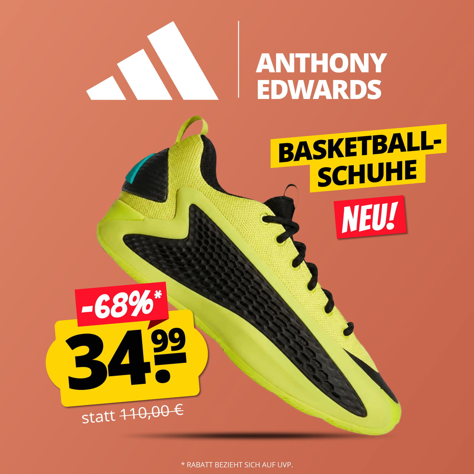 adidas x ANTHONY EDWARDS 1 Low Basketballschuhe