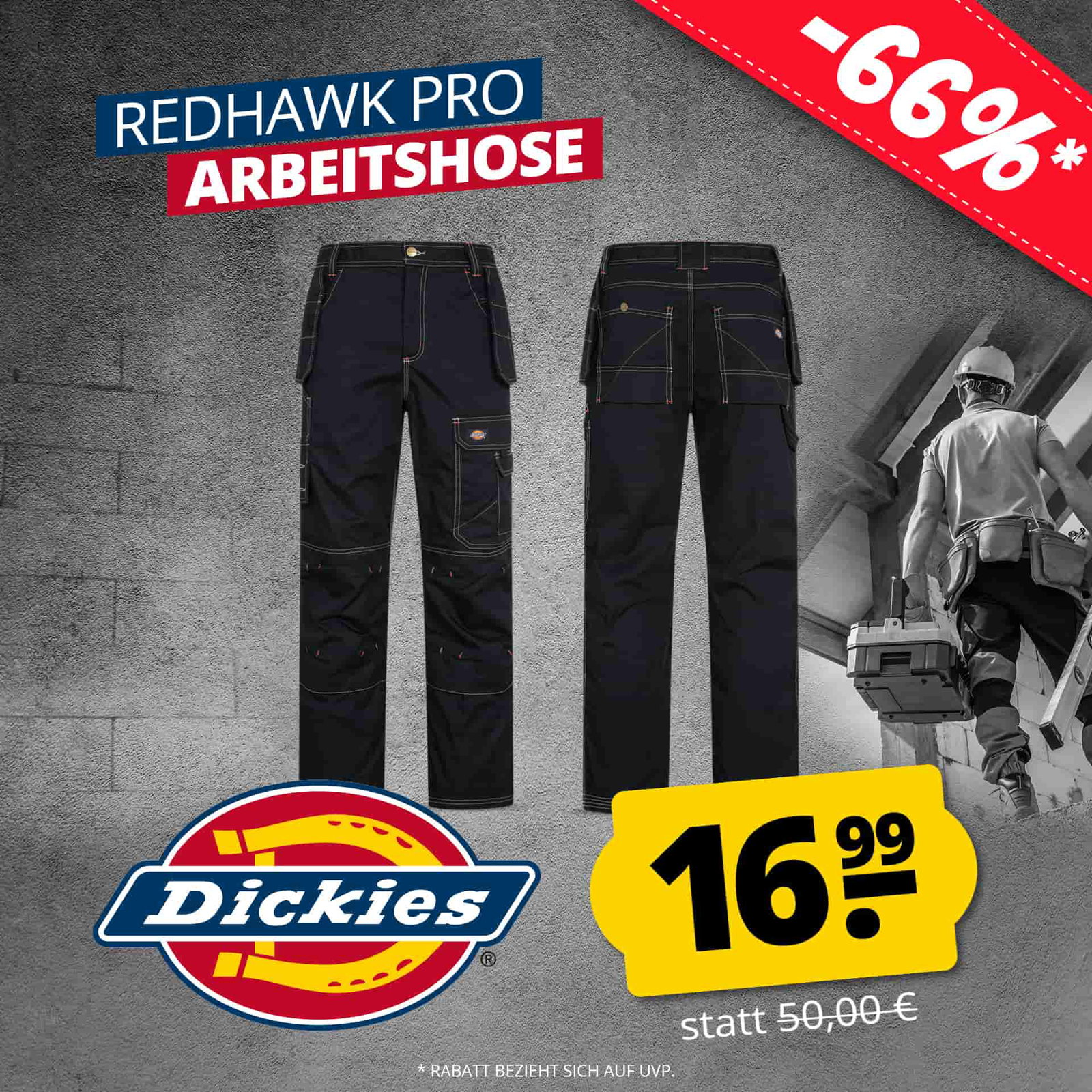 Dickies Redhawk Pro Herren Arbeitshose DK0A4XSUBLK1-BLK