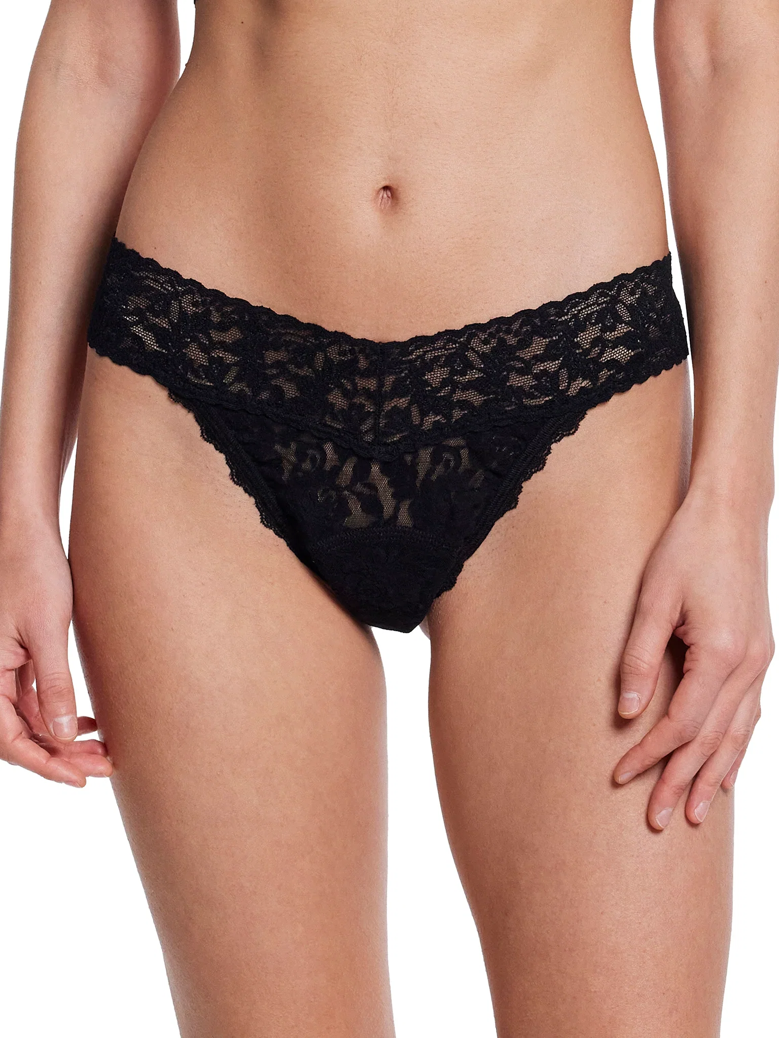 Image of Signature Lace® Leakproof Original Rise Thong Black