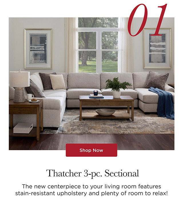 01 - Thatcher 3-pc. Sectional - Shop Now