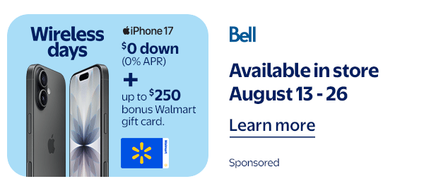 Wireless days - Available in store August 13 - 26