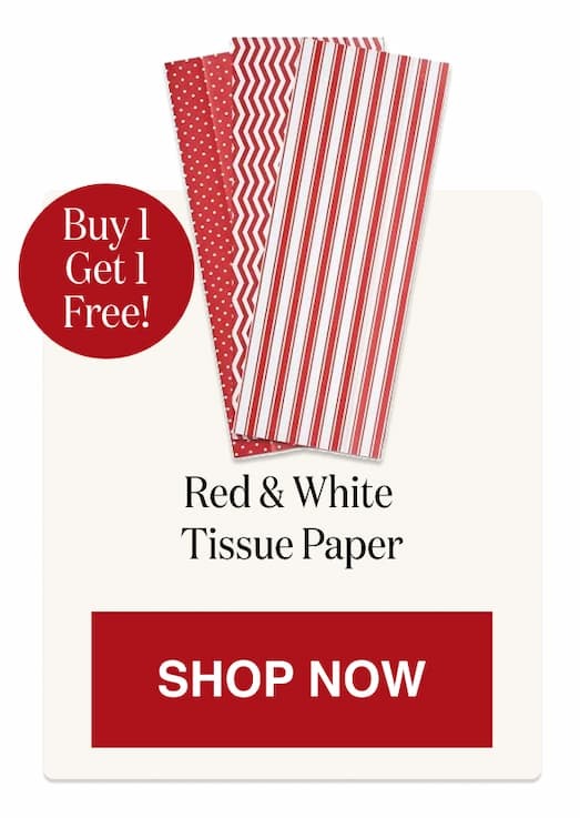 Red & White Tissue Paper - BOGO [Click here to Shop Now]