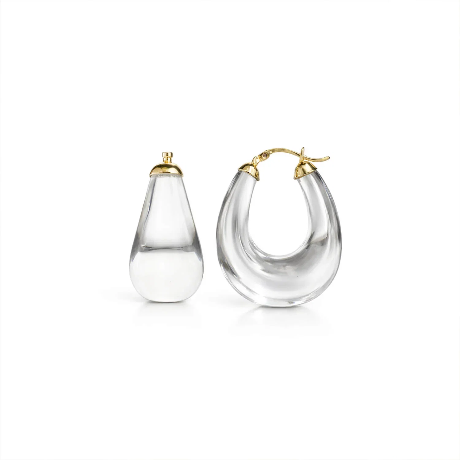 Image of Clear Chunky Bucket Hoop Earrings