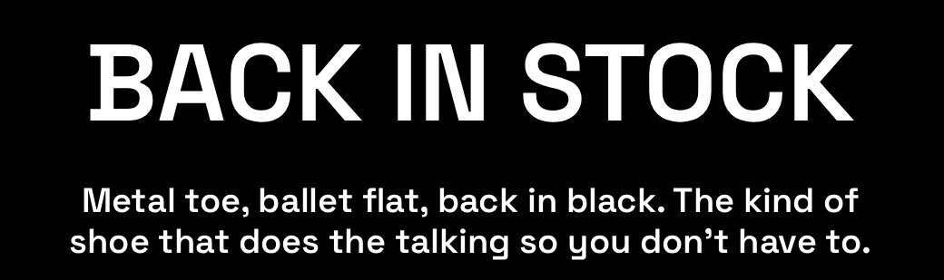 Back in Stock Title