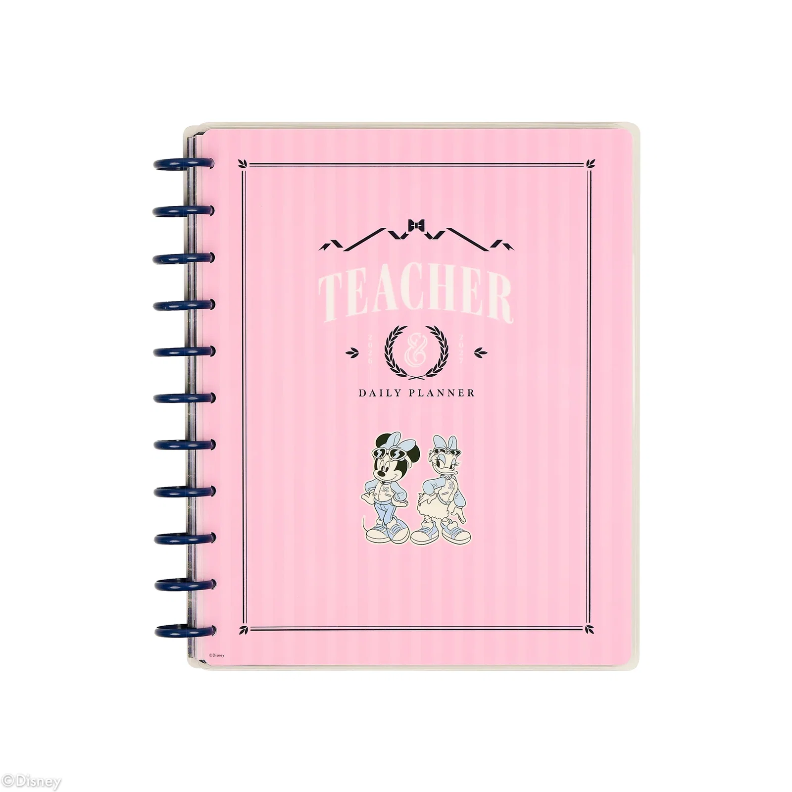 Image of 2026–2027 Disney Minnie Mouse & Daisy Duck Varsity Customizable Teacher Planner - Big Teacher Layout - 12 Months