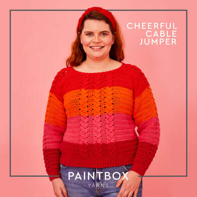 Cheerful Cable Knit Jumper in Paintbox Yarns Cotton Aran by Paintbox Yarns