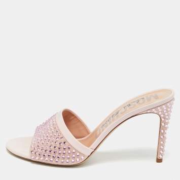 Pink Leather and Suede Crystal