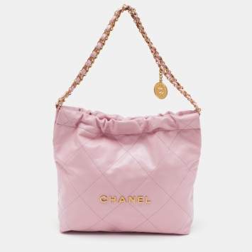 Light Pink Quilted Shiny Leath