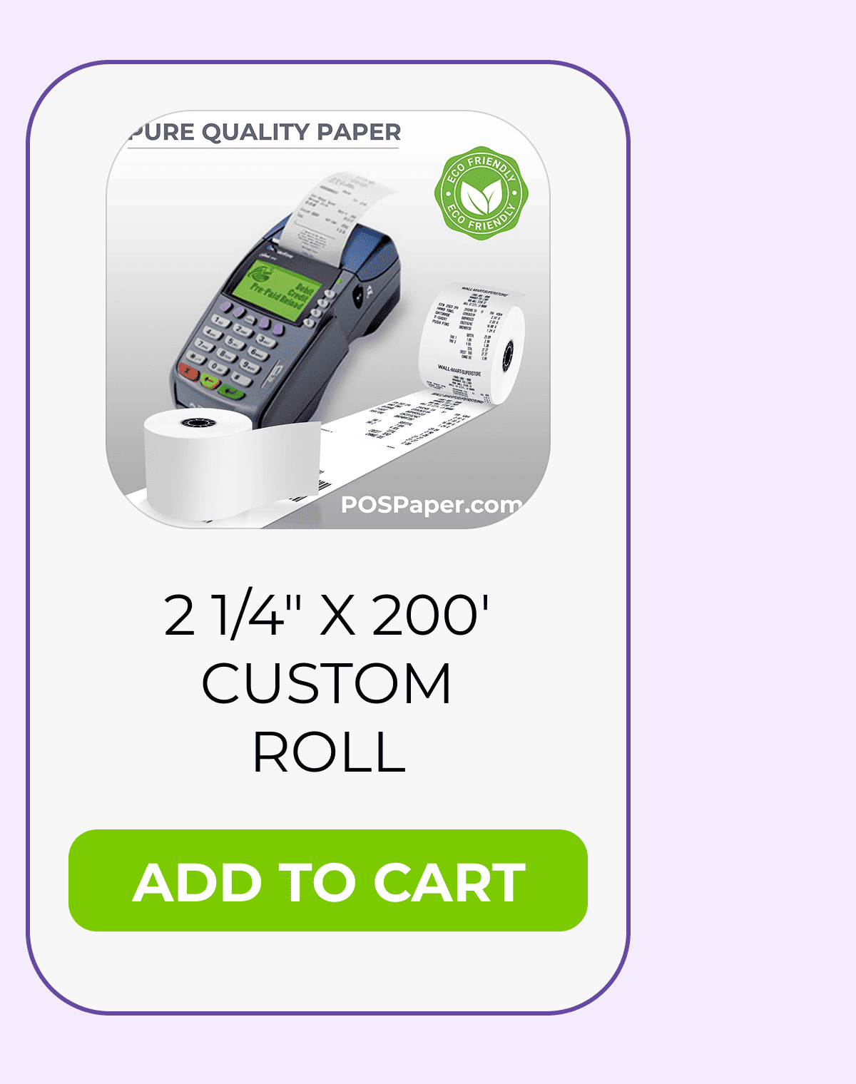 2 1/4" x 200' Custom Printed Thermal Paper