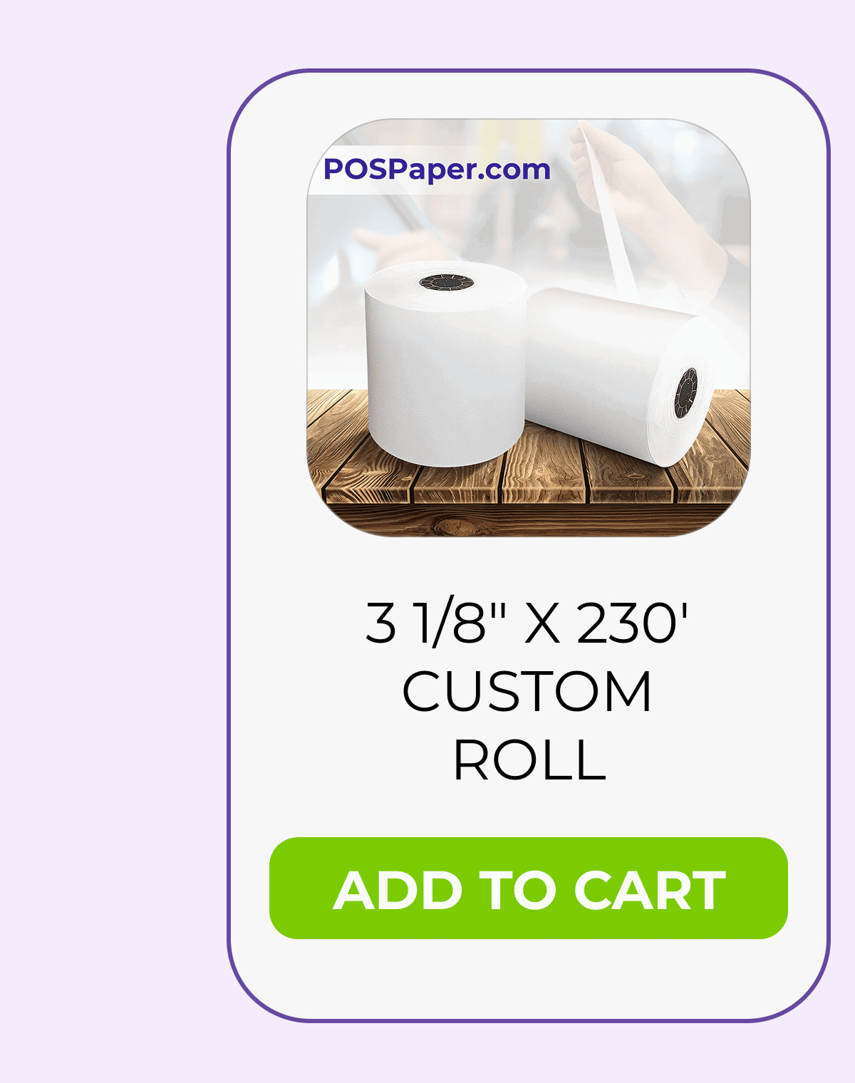 3 1/8" x 230' Custom Printed Thermal Paper