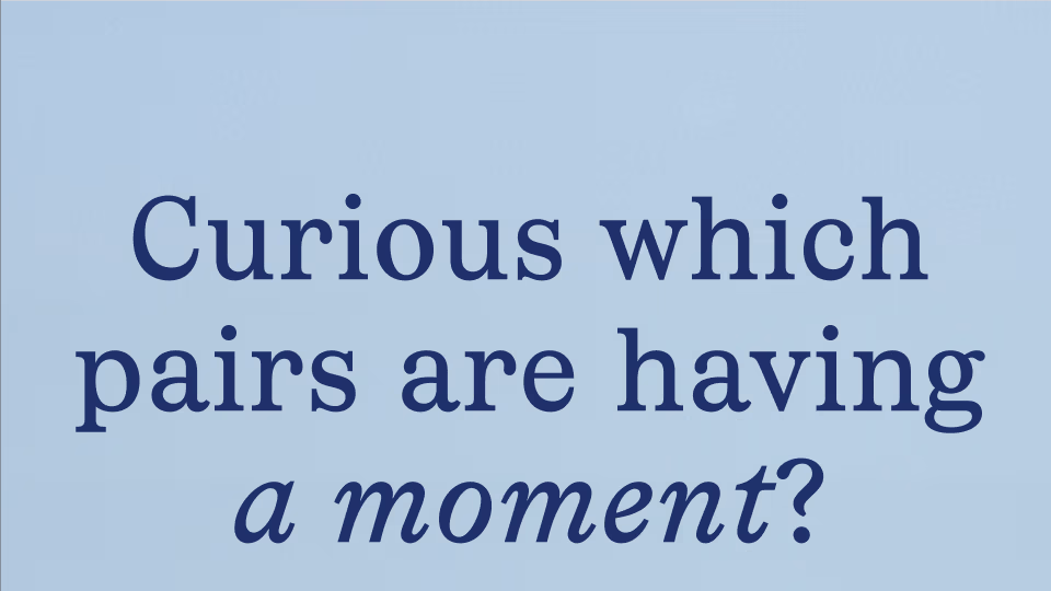 Curious which pairs are having a moment?