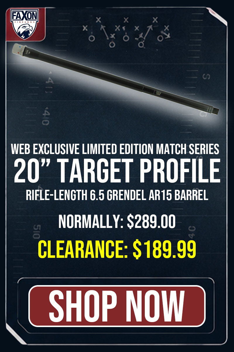 WEBSITE EXCLUSIVE: Limited Edition Match Series Target Profile 20 Rifle-Length 6.5 Grendel AR15 Barrel