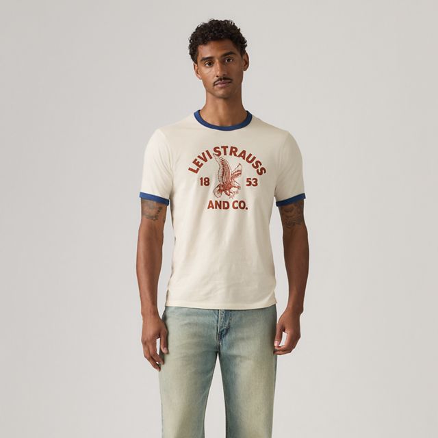 Standard Fit Graphic Ringer T-Shirt