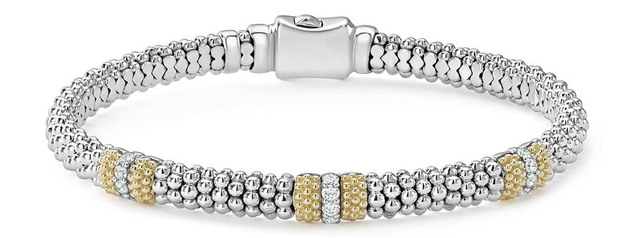Caviar Lux Two-Tone & Diamond Bracelet