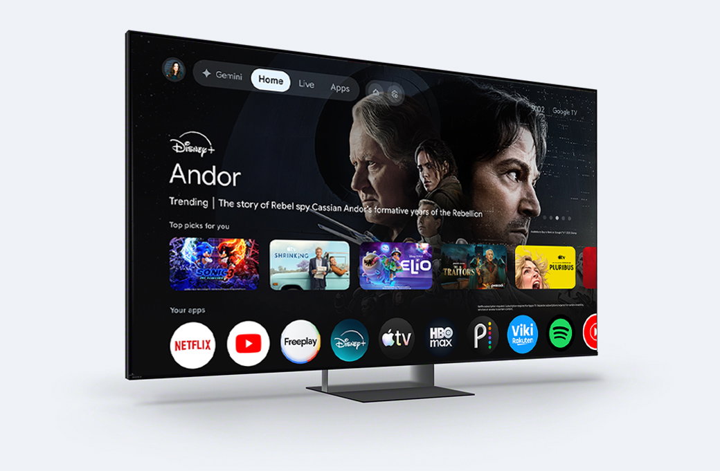 An image of Sony 4KTV with Gemini.