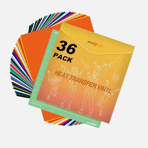 Heat Transfer Vinyl Bundle - 12"x10" 36 Pack（25 Colors）